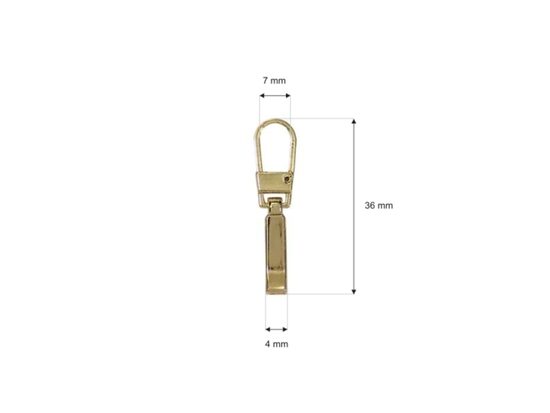Dekoratīvs rāvējslēdzēja galviņas pagarinājums zelta